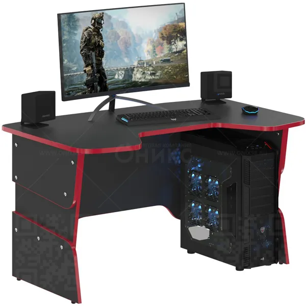 Стол игровой STG 1385 Антрацит/Красный 1360*850*750