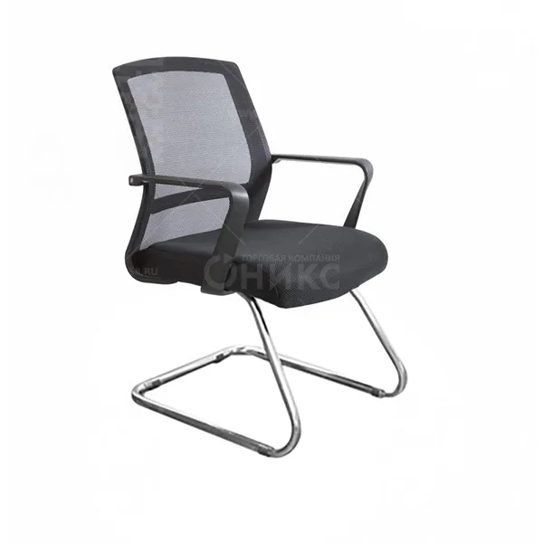 Стул офисный Кембридж CH-502 хром на полозьях